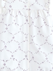Mamas & Papas White Trellis Print Shortie 100% Cotton Romper - Image 3 of 3