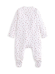 Mamas & Papas Ditsy Rose Print Frill Shortie 100% Cotton White Romper - Image 3 of 3