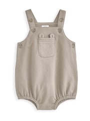 Mamas & Papas Striped Brown Bodysuit & Shortie Dungaree Set - Imagen 2 de 3
