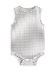 Mamas & Papas Striped Brown Bodysuit & Shortie Dungaree Set - Imagen 3 de 3