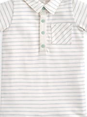 Mamas & Papas Striped Collar 100% Cotton Romper - Image 2 of 2