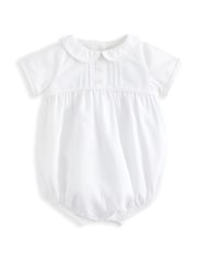 Mamas & Papas Pintuck Shortie White Romper With Collar - Imagen 1 de 2