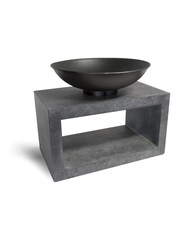 Ivyline Cement Effect Garden Fire Pit And Rectangle Console - Image 1 of 4