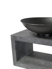 Ivyline Cement Effect Garden Fire Pit And Rectangle Console - Image 2 of 4