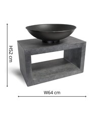 Ivyline Cement Effect Garden Fire Pit And Rectangle Console - Image 4 of 4