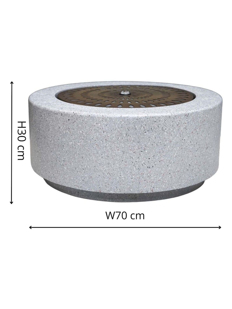 Ivyline Terrazzo Brass Solis Large Water Feature with Light Display - Image 4 of 4