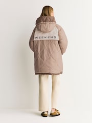 Weekend MaxMara Brown ANFORA Quilted Coat - Image 5 of 11