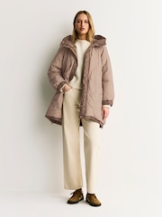 Weekend MaxMara Brown ANFORA Quilted Coat - Image 6 of 11