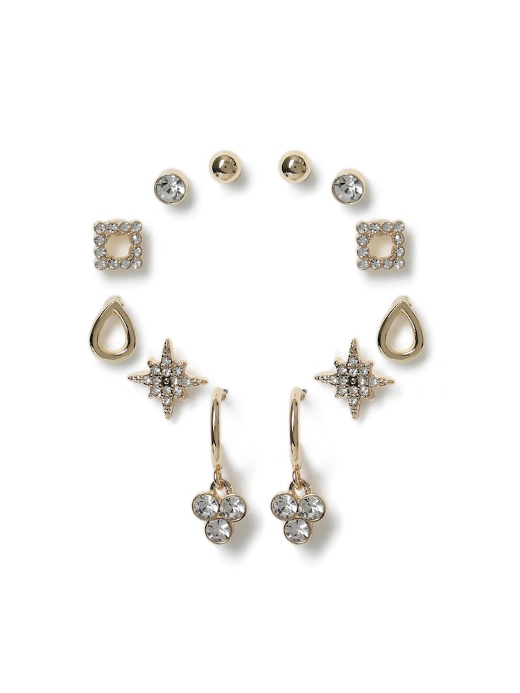 Aela Gold Tone Star Stud Earrings Multipack - Image 1 of 2
