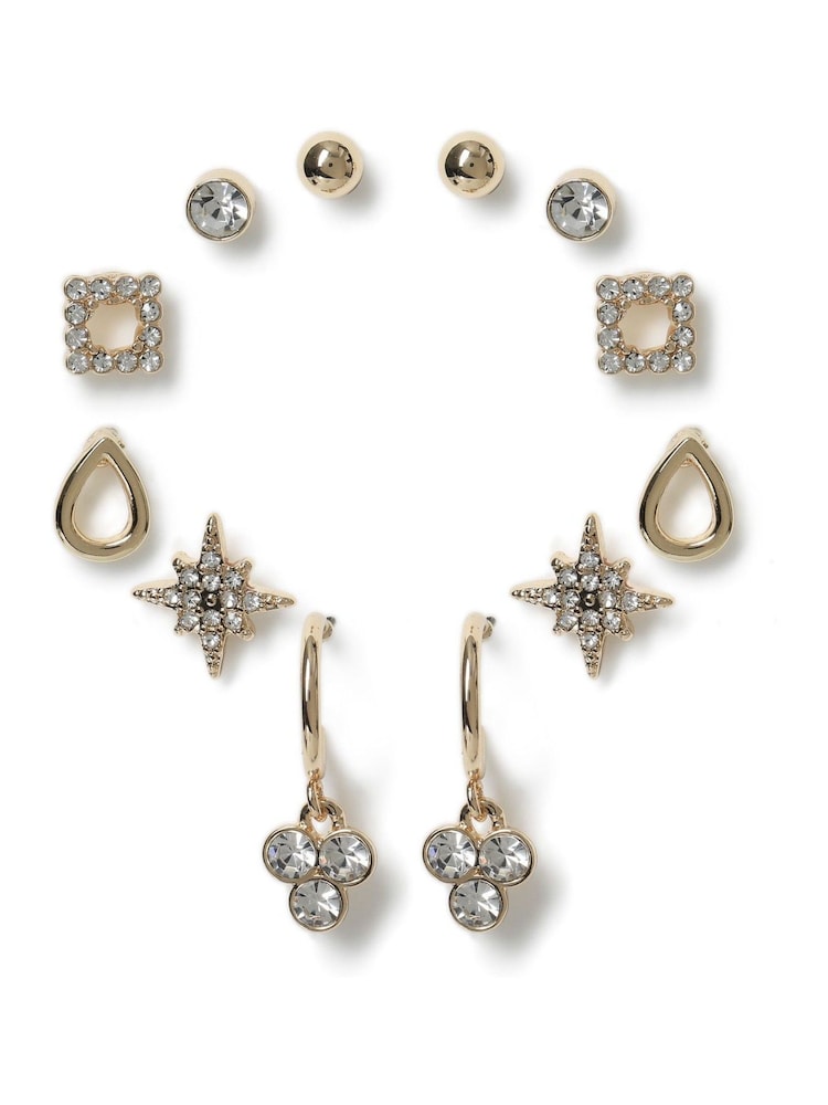 Aela Gold Tone Star Stud Earrings Multipack - Bild 2 von 2