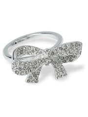 Aela Silver Tone Rhinestone Bow Ring - Image 1 of 2