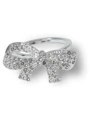 Aela Silver Tone Rhinestone Bow Ring - Image 2 of 2