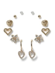Aela Gold Tone Heart Stud Earrings Multipack - Image 1 of 2