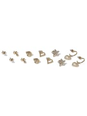 Aela Gold Tone Heart Stud Earrings Multipack - Image 2 of 2