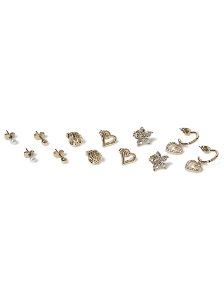 Aela Gold Tone Heart Stud Earrings Multipack - Image 2 of 2