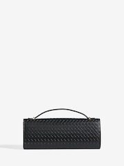 Friends Like These Black Top Handle Weave Clucth Bag - Image 5 of 5