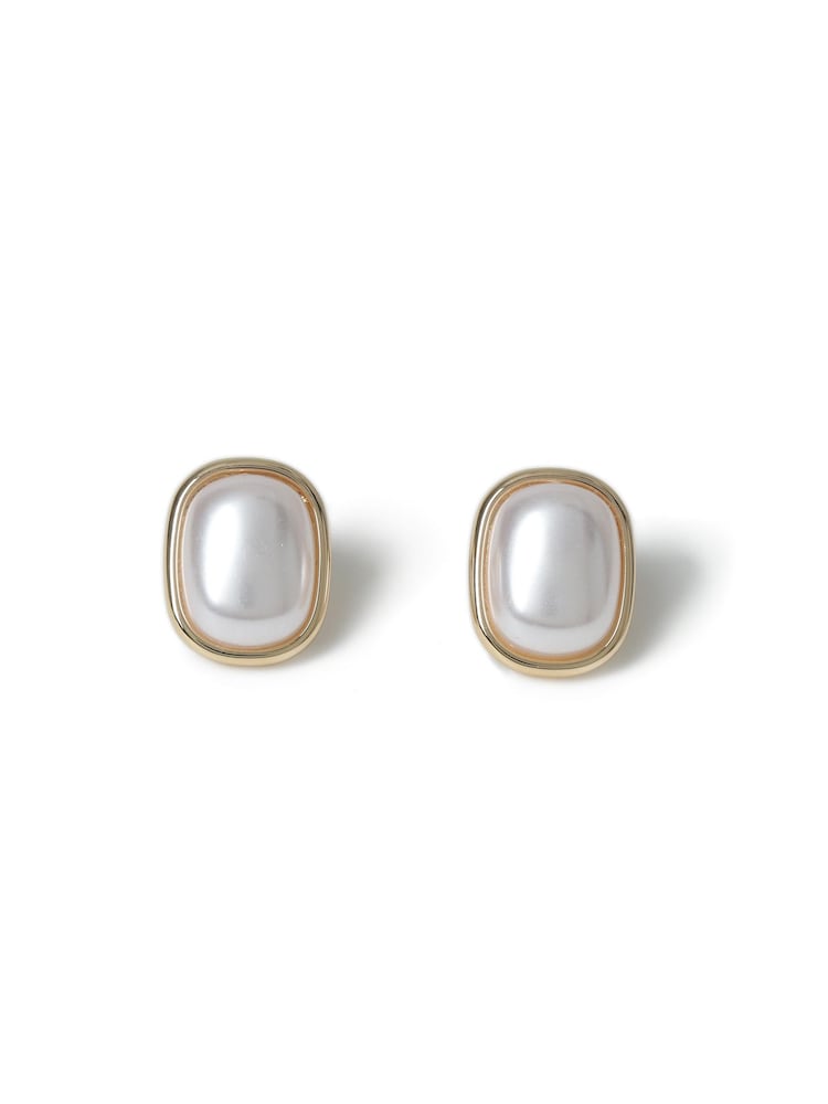 Aela Gold Tone Pearl Effect Stud Earrings - Image 1 of 6