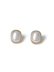 Aela Gold Tone Pearl Effect Stud Earrings - Image 6 of 6
