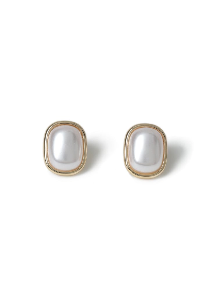 Aela Gold Tone Pearl Effect Stud Earrings - Image 6 of 6