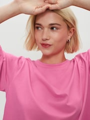 Rosa - Camiseta pesada de manga comprida com gola redonda - Imagem 4 de 7