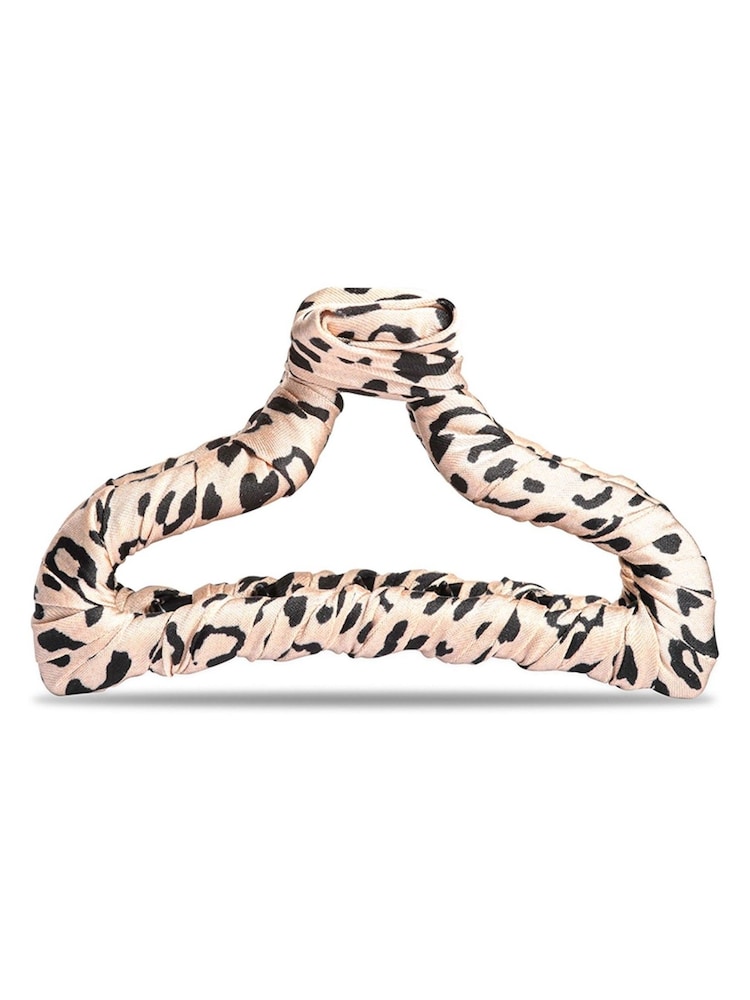 Kitsch Leopard Print Satin Wrapped Claw Clip - Image 2 of 5