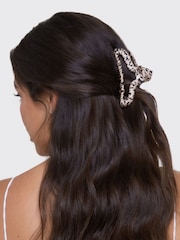 Kitsch Leopard Print Satin Wrapped Claw Clip - Image 4 of 5