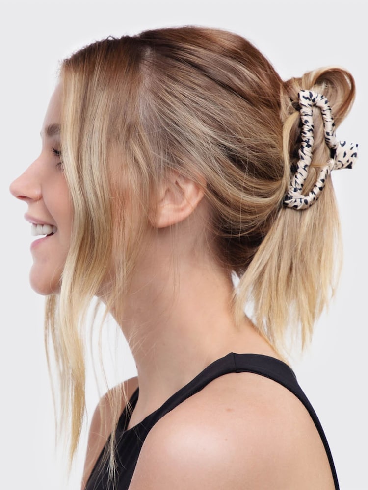 Kitsch Leopard Print Satin Wrapped Claw Clip - Image 5 of 5 Kitsch Leopard Print Satin Wrapped Claw Clip - Image 5 of 5
