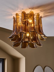 Amber Orange Messina Flush Fitting Ceiling Light - Image 1 of 5