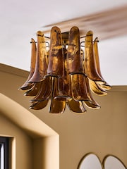 Amber Orange Messina Flush Fitting Ceiling Light - Image 2 of 5