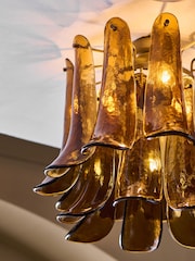 Amber Orange Messina Flush Fitting Ceiling Light - Image 3 of 5