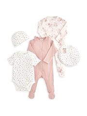 Mamas & Papas Floral Print Outfit Set 5 Piece - Image 2 of 7