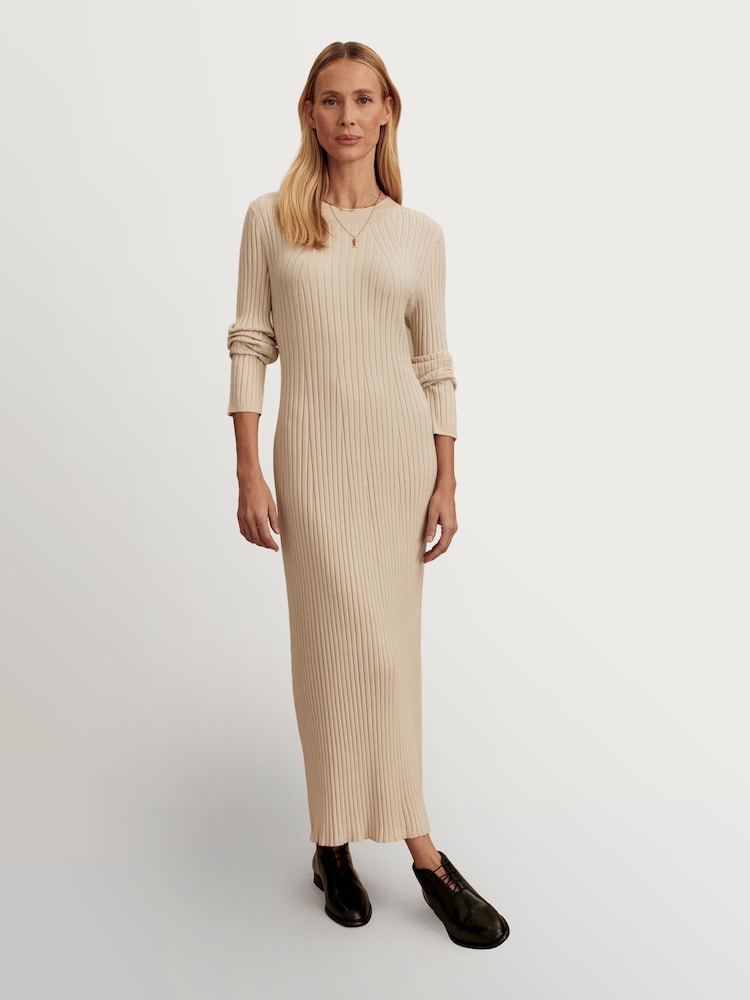 varley axel rib dress Varley Axel Rib Knit Midi Dress