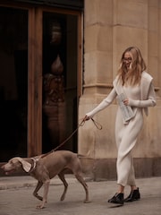 Varley Cream Axel Rib Knit Midi Dress - Image 7 of 9