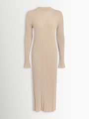 Varley Cream Axel Rib Knit Midi Dress - Image 9 of 9
