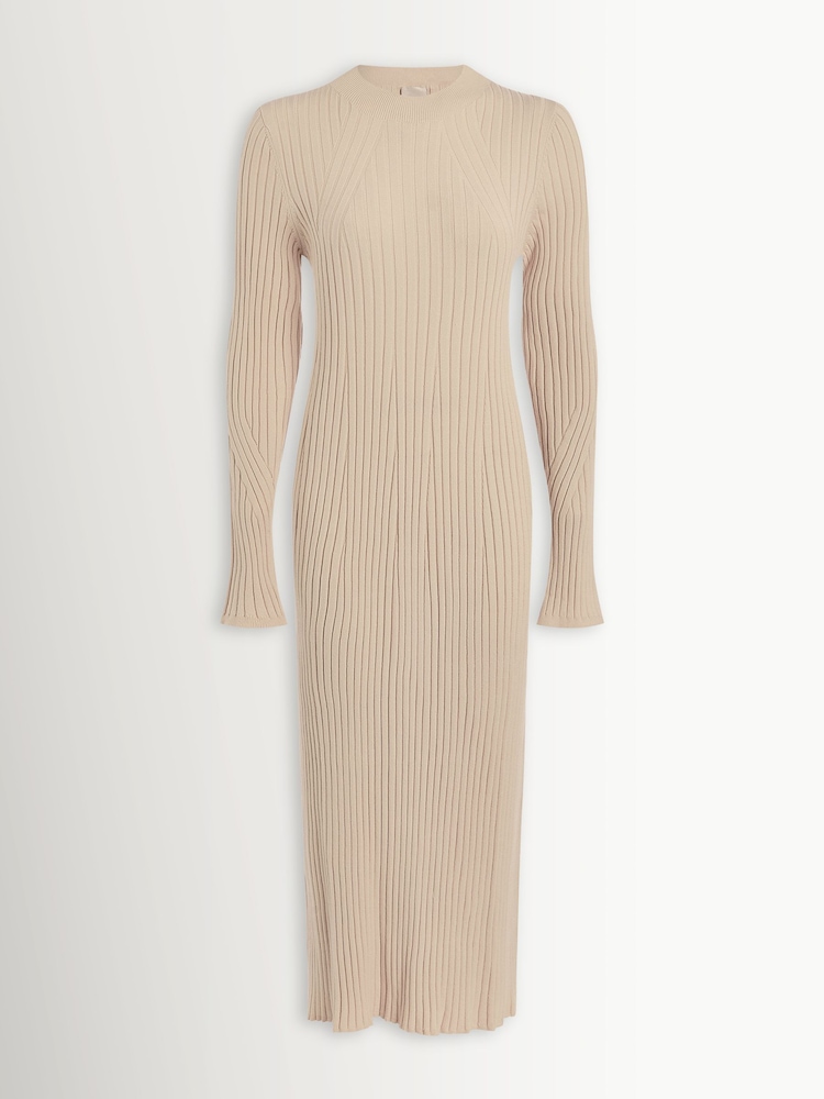Varley Cream Axel Rib Knit Midi Dress - Image 9 of 9