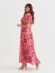 Scarlett & Jo Red Curve Isabelle Angel Sleeve Maxi Dress - Image 2 of 4