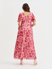 Scarlett & Jo Red Curve Isabelle Angel Sleeve Maxi Dress - Image 3 of 4