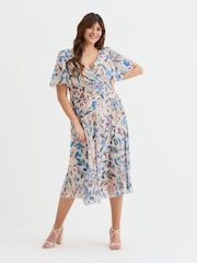Scarlett & Jo Multi Victoria Angel Sleeve Mesh Midi long Dress - Image 1 of 4