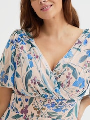 Scarlett & Jo Multi Victoria Angel Sleeve Mesh Midi long Dress - Image 2 of 4