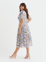 Scarlett & Jo Multi Victoria Angel Sleeve Mesh Midi long Dress - Image 3 of 4