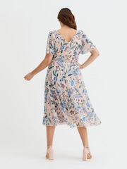 Scarlett & Jo Multi Victoria Angel Sleeve Mesh Midi long Dress - Image 4 of 4