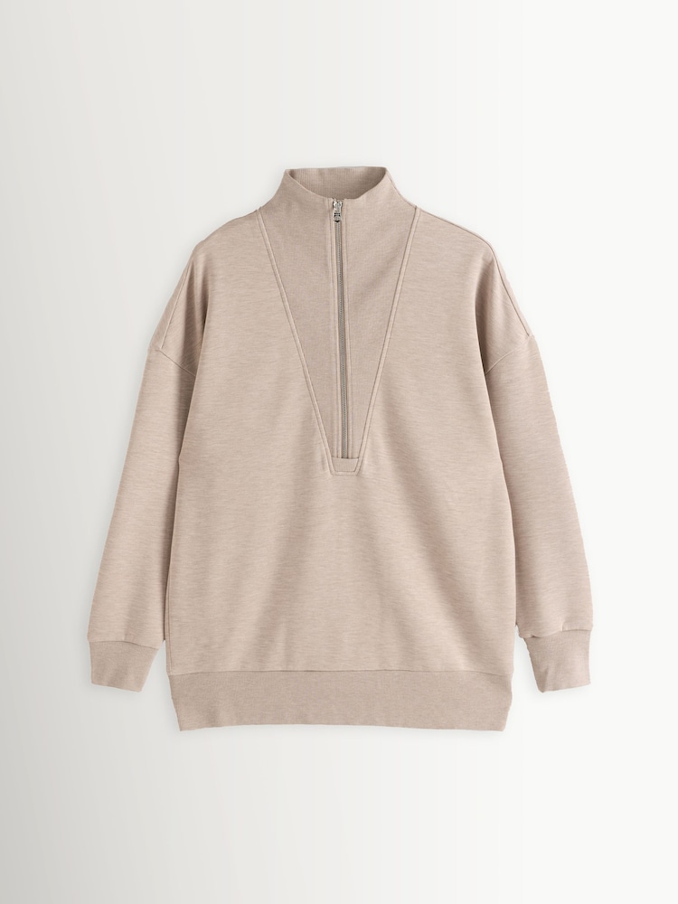 Varley Taupe Marl Masie Longline Sweatshirt - Image 7 of 7