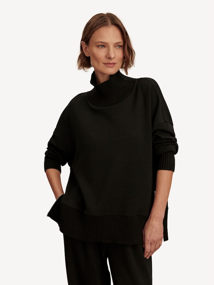 Varley Black Barker High Neck Sweatshirt - Image 1 of 7 Varley Black Barker High Neck Sweatshirt - Image 1 of 7