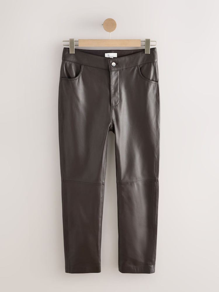 Chocolate marrom - N. Premium Real Leather Trousers - Imagem 1 de 3