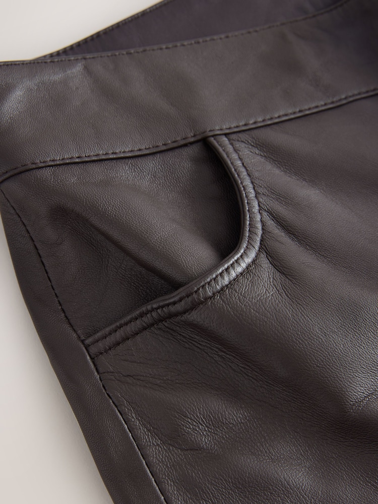 Chocolate marrom - N. Premium Real Leather Trousers - Imagem 2 de 3