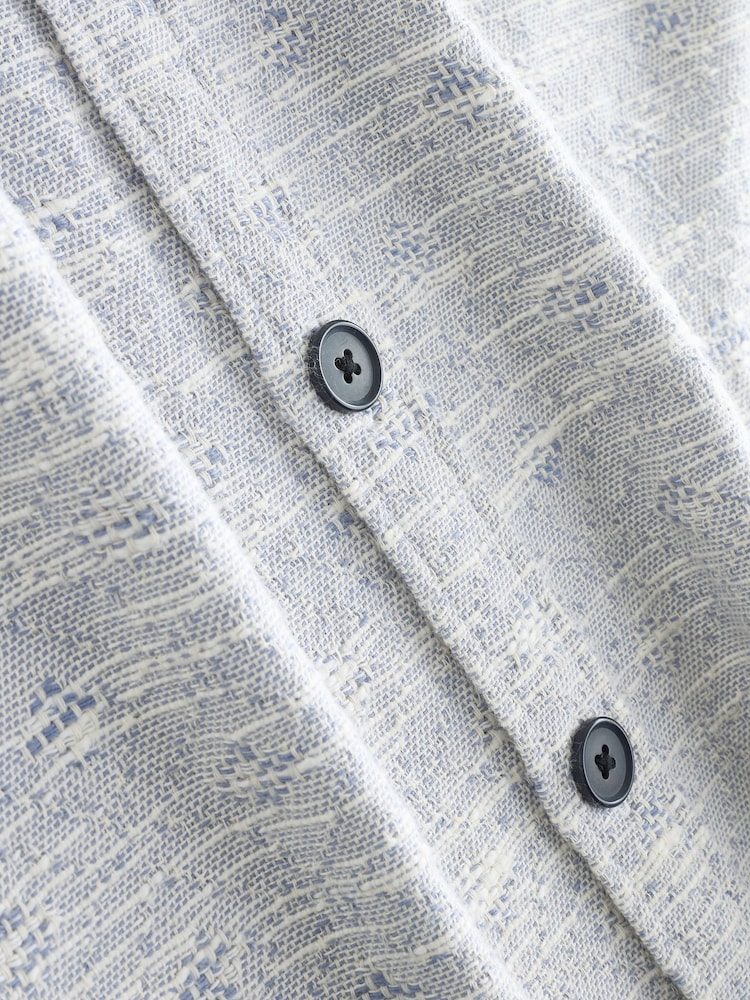Blue Textured Pattern Long Sleeve Shirt - Image 2 of 2