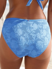 Blue Lace High Leg Bikini Bottoms - Image 3 of 7