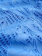 Blue Lace High Leg Bikini Bottoms - Image 7 of 7