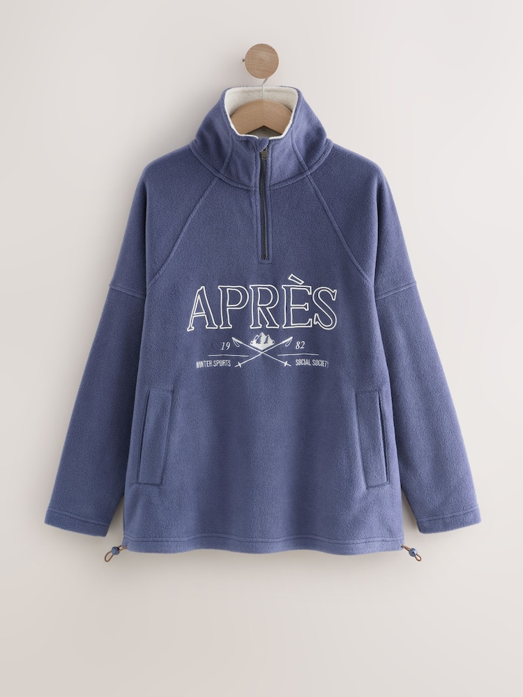 Blue Apres Half Zip Fleece Jumper - Image 1 of 4