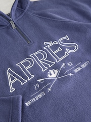 Blue Apres Half Zip Fleece Jumper - Image 4 of 4